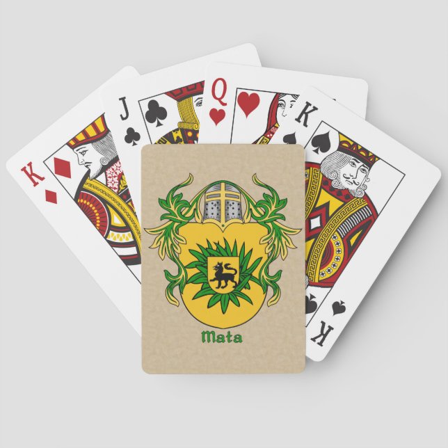 Mata Heraldic Shield mit Mantling Spielkarten (Rückseite)
