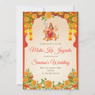 Mata ka Jagrata lädt zur Chowki-Puja-Einladung ein Einladung