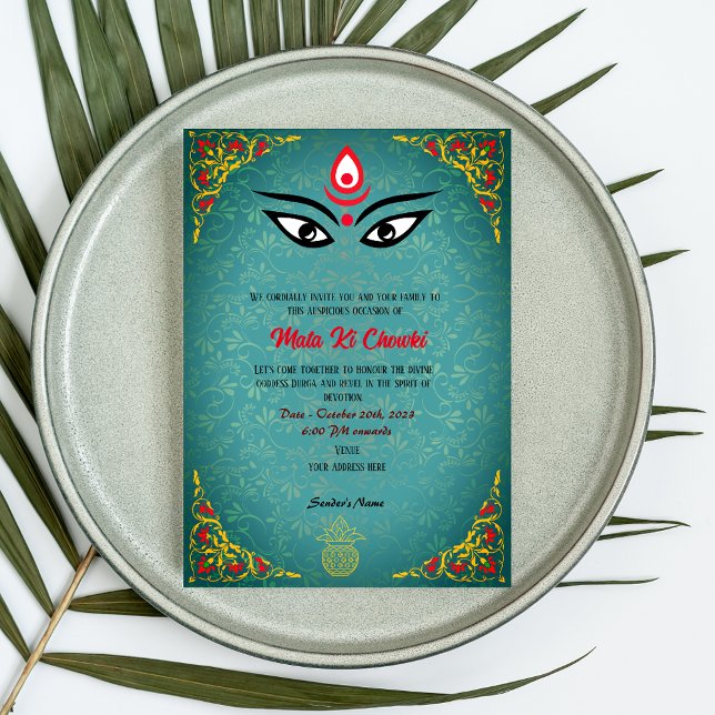Mata Ki Chowki Goddess Durga Jagrata Einladung (Von Creator hochgeladen)