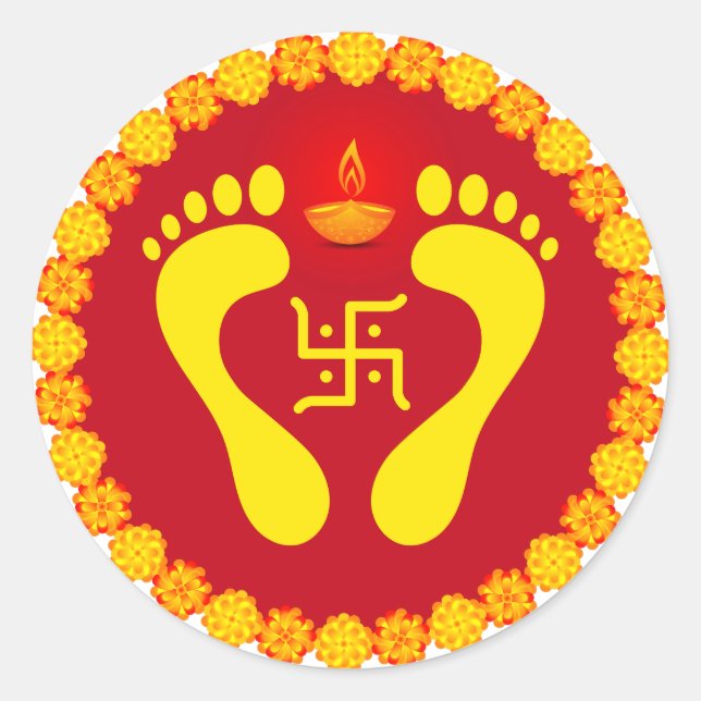 Mata Lakshmi Feet Runder Aufkleber (Vorderseite)