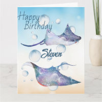 Mata rayons sous l'eau Anniversaire Carte de voeux