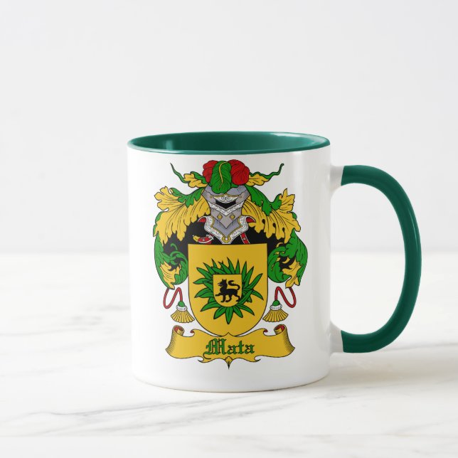 Mata Spanish Surname Familienwappen Tasse (Rechts)