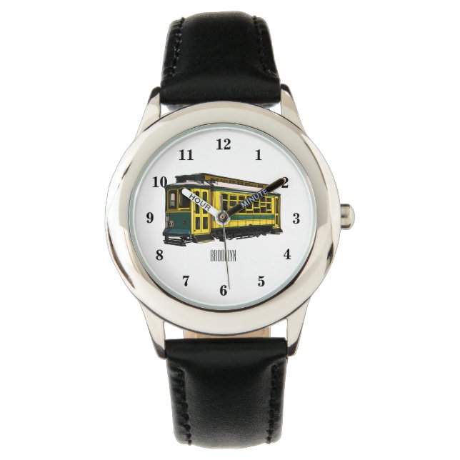 Mata Troley Cartoon Illustration Armbanduhr (Vorderseite)