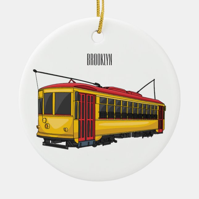 Mata Troley Cartoon Illustration Keramik Ornament (Vorne)