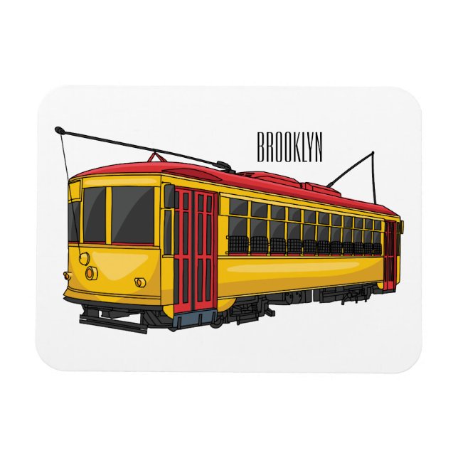 Mata Troley Cartoon Illustration Magnet (Horizontal)