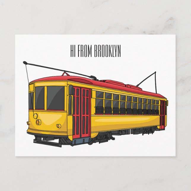 Mata Troley Cartoon Illustration Postkarte (Vorderseite)