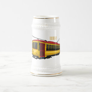 Mata-Trolley-Cartoon-Illustration Bierglas