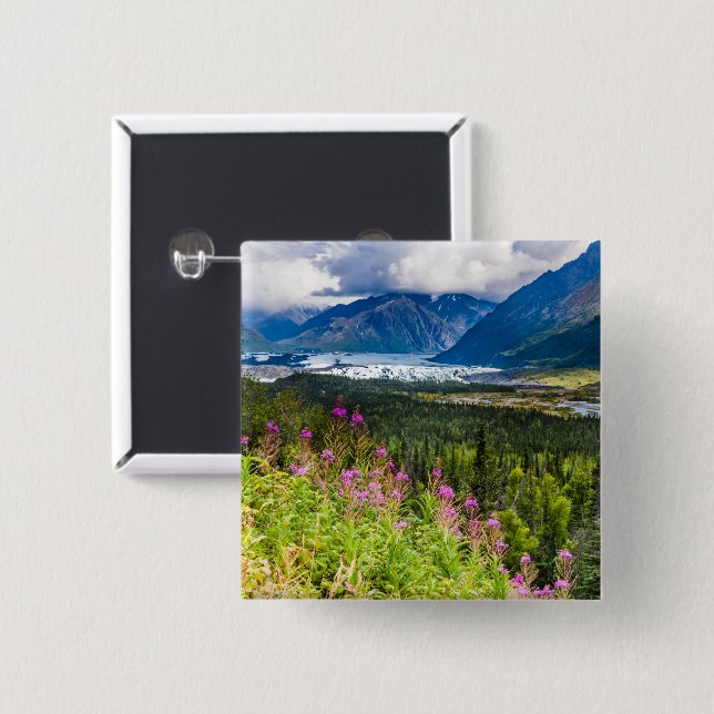 Matanuska-Tal, Südzentralalaska Button (Vorne & Hinten)