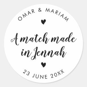 Match aus Jennah Classic Angebot mit schwarzem Tex Runder Aufkleber