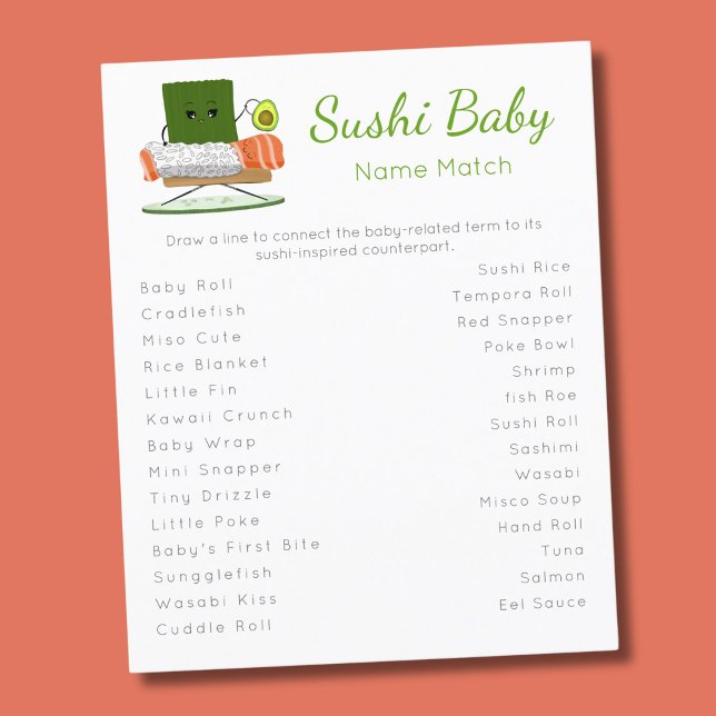 Match das Baby-Talk mit dem Sushi-Talk! Flyer (Von Creator hochgeladen)