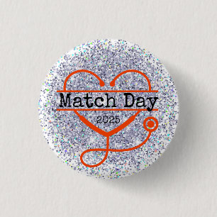 Match Day 2025 Glitzer Stethoscope Button