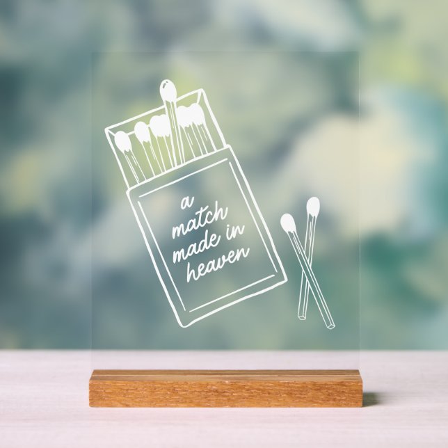 Match Fabriqué dans le Ciel Mariage Favoriser sign (Neutre)