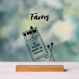 Match Fabriqué dans le Ciel Mariage Favoriser sign