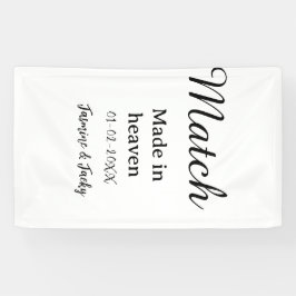 Match made in heaven add name date simple calligra banner