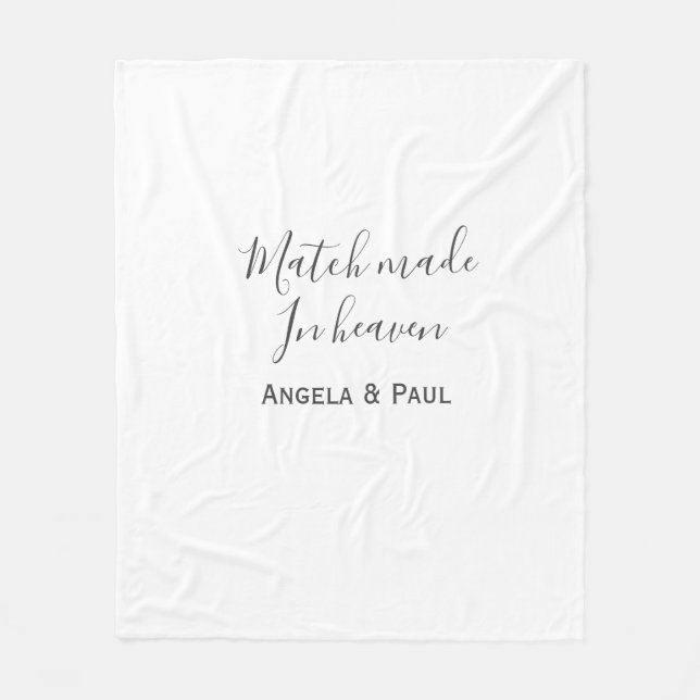 Match made in heaven name couple wedding simple  fleecedecke (Vorderseite)