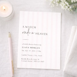 Match Made in Heaven Stripe Bridal Shower Invite Einladung