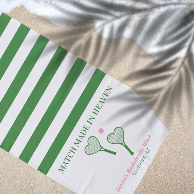 Match Made in Heaven Tennis Bachelorette Favoriten Strandtuch (Von Creator hochgeladen)