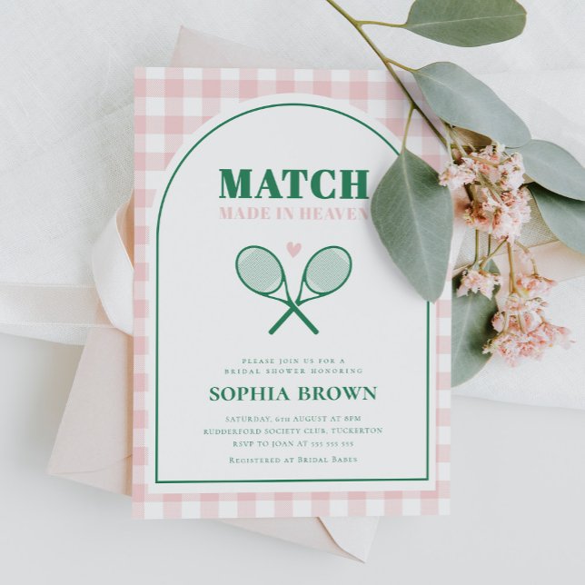 Match Made in Heaven Tennis Brautparty Einladung (Von Creator hochgeladen)