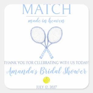 Match Made in Heaven, Tennis Brautparty Quadratischer Aufkleber