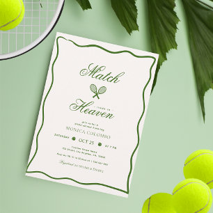 Match Made in Heaven Tennis Theme Brautparty Einladung