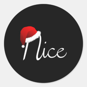 Match Naughty & Nice List Christmas Runder Aufkleber