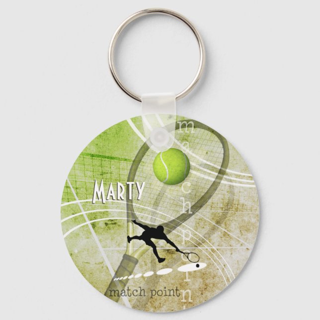 Match Point II - Name des Tennisspielers Schlüsselanhänger (Vorderseite)