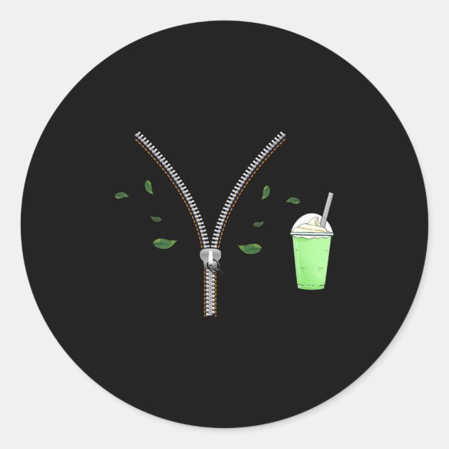 Matcha And Quarter Zips Meme Est 2025 Funny Gift M Runder Aufkleber (Vorderseite)