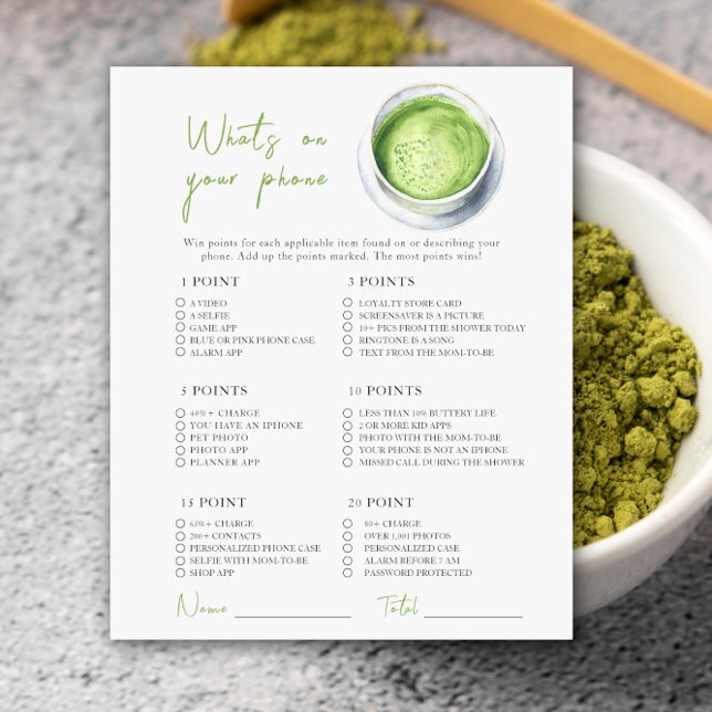 Matcha Baby Dusche - Was ist auf Ihrem Handy? (Von Creator hochgeladen)