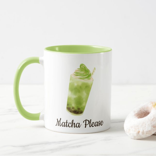 Matcha Bitte, Matcha Tasse (Mit Donut)