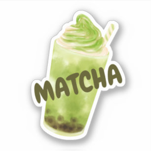 Matcha boba grüner Tee Aufkleber