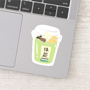 Matcha boba grüner Tee Aufkleber