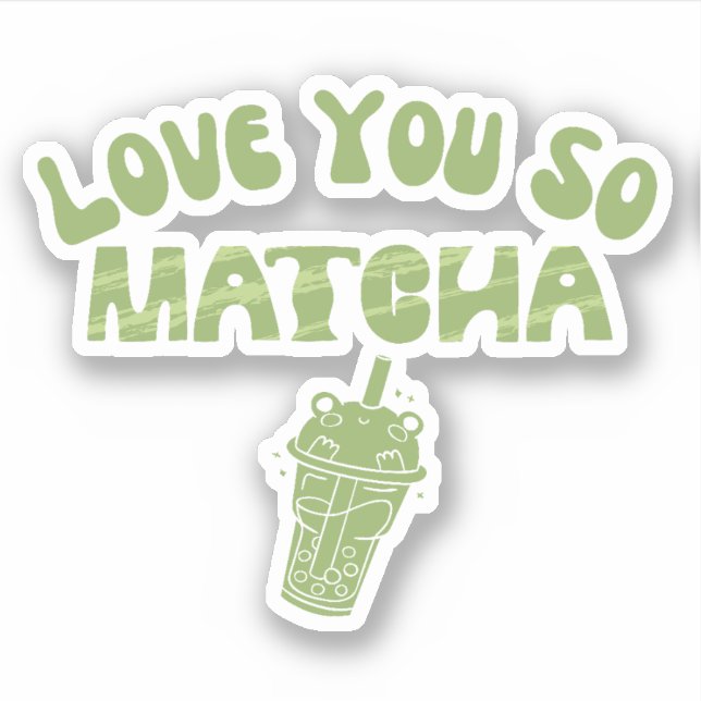 Matcha boba grüner Tee, Matcha Aufkleber (Vorderseite)