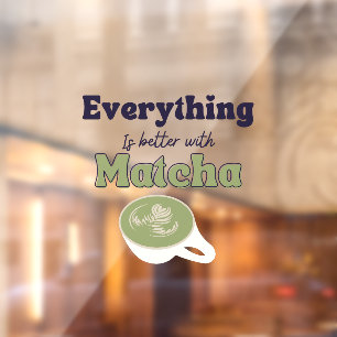 Matcha boba grüner Tee, Matcha-Fensterklemme Fensteraufkleber