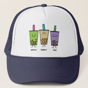 Matcha boba Tee Grün Getränk Milch Taro Tapioca Truckerkappe