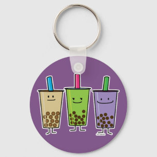 Matcha boba Tee Grünes Getränk Milch Taro Tapioca  Schlüsselanhänger