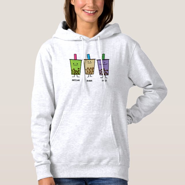 Matcha boba Teegrüngetränkmilch Hoodie (Vorderseite)