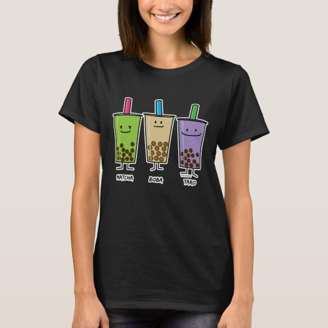 Matcha boba Teegrüngetränkmilch T-Shirt (Vorderseite)