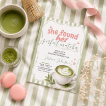 Matcha-Brautjungfern-Einladung Grüner Tee