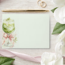 Matcha-Brautjungfern-Party-Wasserfarben-Einladung