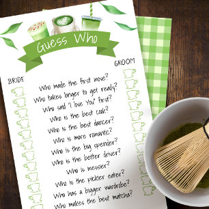 Matcha-Brautjungfern-Spielkarte Flyer