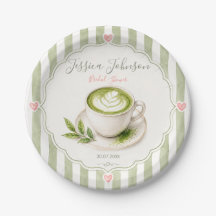 Matcha-Brautjungfernpapierplatten Sie hat ihn gefu