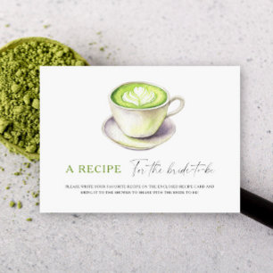 Matcha-Brautjungfernparty. Rezept für die zukünfti Begleitkarte