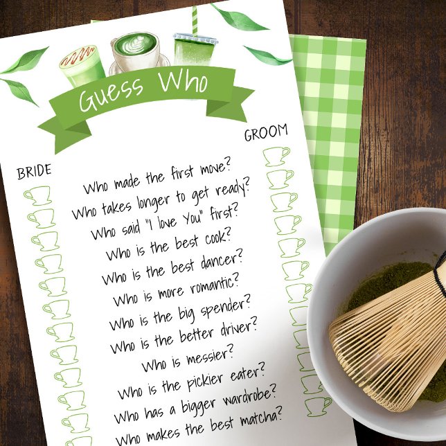 Matcha Bridal Shower Game Card Flyer (Von Creator hochgeladen)