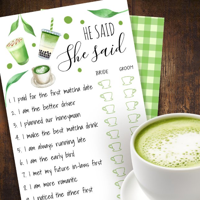 Matcha Bridal Shower Game Card Flyer (Von Creator hochgeladen)
