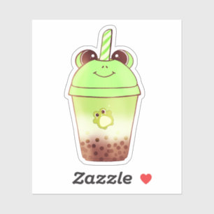Matcha Bubble Tea Milk Tea Frog Aufkleber