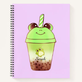 Matcha Bubble Tea Milk Tea Frog Notizbuch