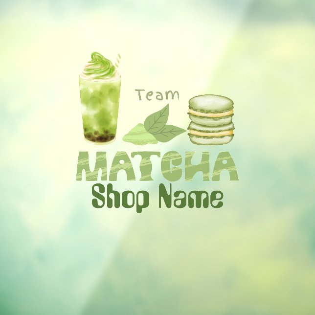 Matcha Cafe Fensteraufkleber (Blatt 3)