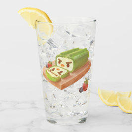 Matcha Cake Roll Illustration Glas