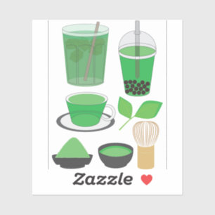 Matcha-Drinks-Set Aufkleber