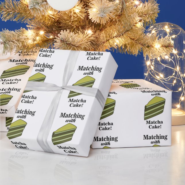 Matcha Green Cake Funny Birthday Geschenkpapier (Feiertage)